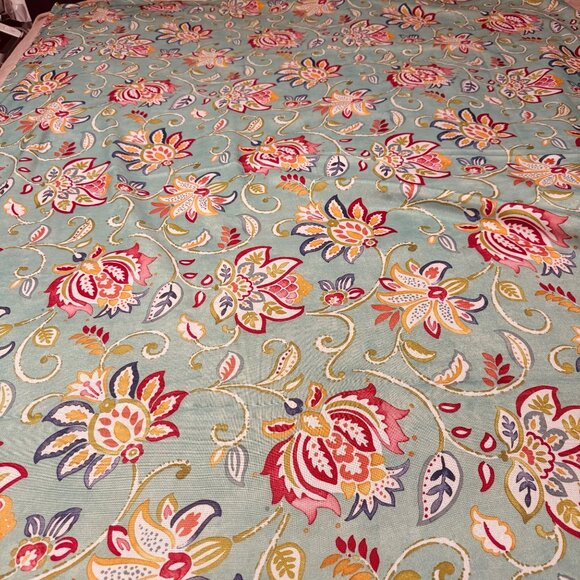 Fiesta dishes Other - Fiesta Indoor Outdoor Fabric Tablecloth 60”x 78” Teal with Paisley Design rectan